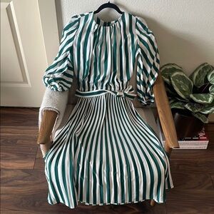 AYR Striped Green and White Dress